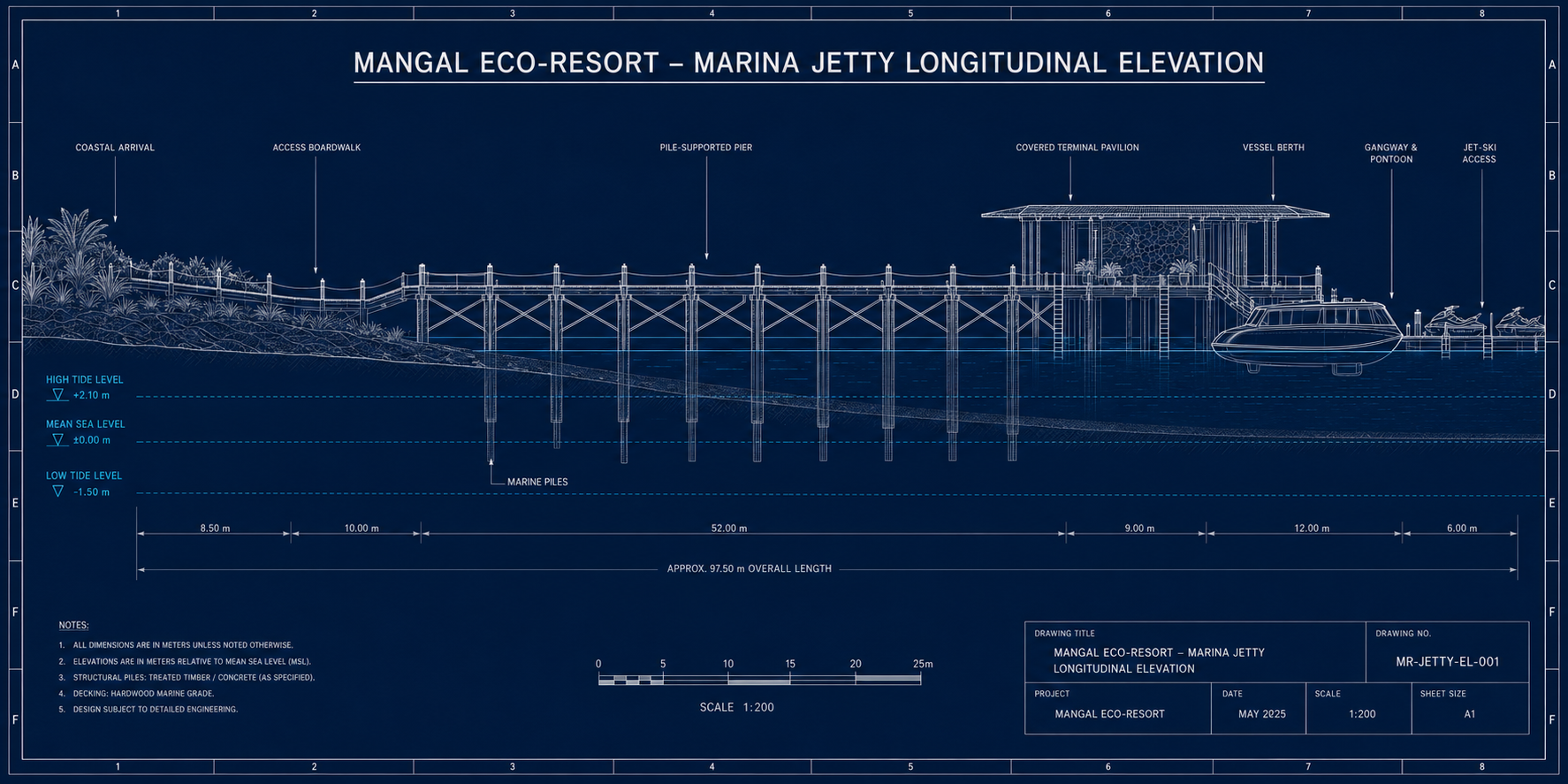Marina jetty elevation