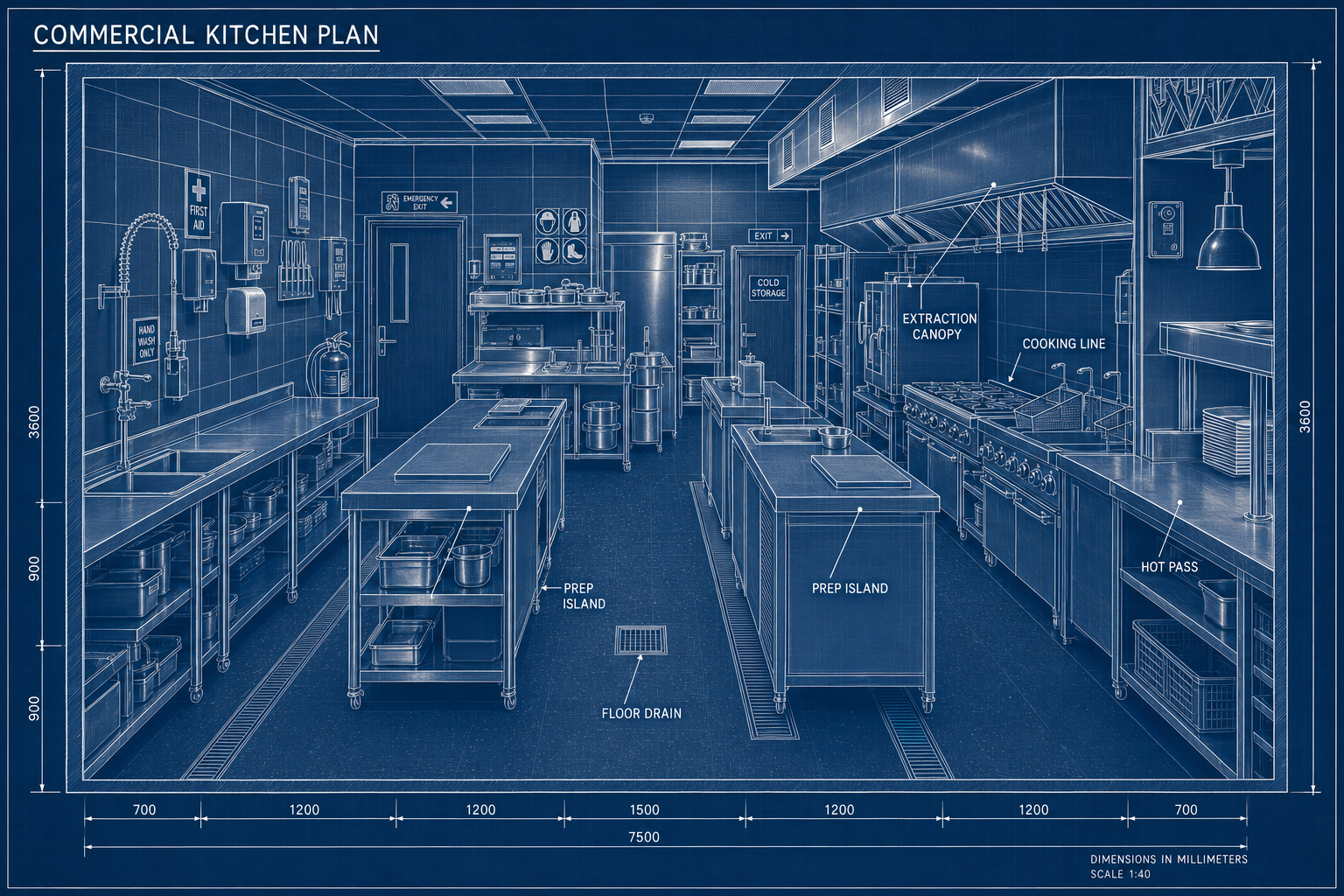 Commercial kitchen plan